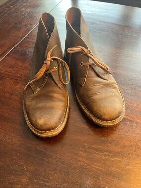 Clarks Brown Leather Women's Desert Booties